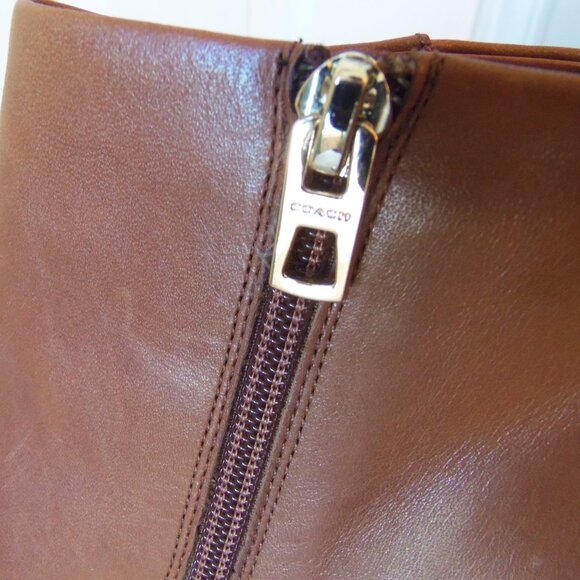 Coach Hickory Calf Leather Studded Ankle Booties Brown sz 6.5 - Picture 7 of 14